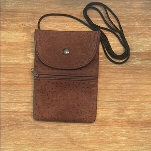 VGT Vera Pelle Brown Leather Crossbody Bag